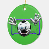 Grappig Cartoon Voetbal Keramisch Ornament (Links)