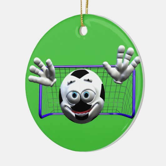 Grappig Cartoon Voetbal Keramisch Ornament (Links)