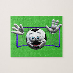 Grappig Cartoon Voetbal Legpuzzel