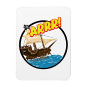 Grappig cartoonschip Piraat Magneet (Verticaal)