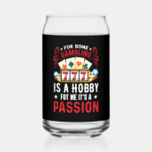 Grappig Casino passie woord kunst gokken Blikvorm Glas (Voorkant)