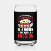 Grappig Casino passie woord kunst gokken Blikvorm Glas (Achterkant)