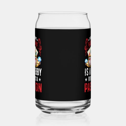 Grappig Casino passie woord kunst gokken Blikvorm Glas (Links)