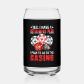 Grappig Casino pensioenplan gokken Blikvorm Glas (Voorkant)