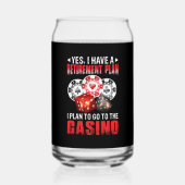 Grappig Casino pensioenplan gokken Blikvorm Glas (Achterkant)