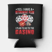 Grappig Casino pensioenplan woord kunst gokken Blikjeskoeler (Voorkant)