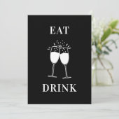 Grappig Casual Eet Drink Be Married Bruiloft Kaart (Staand voorkant)