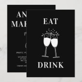 Grappig Casual Eet Drink Be Married Bruiloft Kaart (Voorkant / Achterkant)