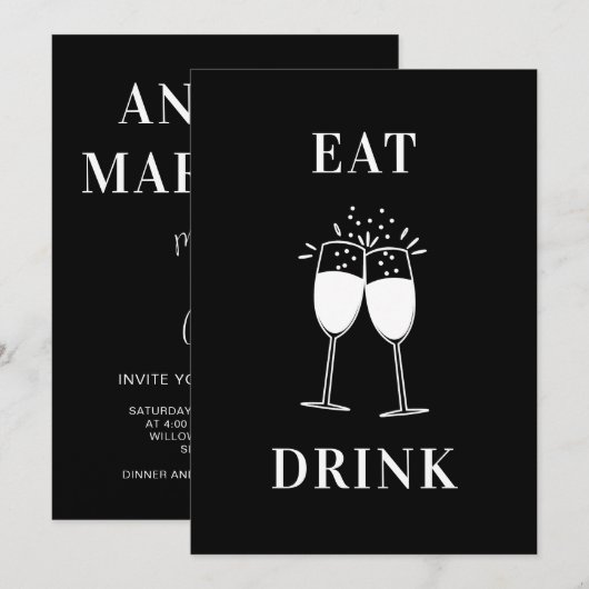 Grappig Casual Eet Drink Be Married Bruiloft Kaart (Voorkant / Achterkant)