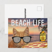 GRAPPIG CAT BEACH LIFE BRIEFKAART (Voorkant / Achterkant)