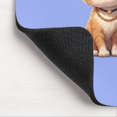 Grappig Cat Design Mousepad met lichtblauwe kleur Muismat (Hoek)