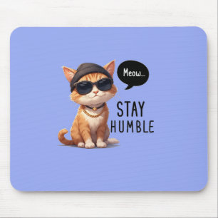 Grappig Cat Design Mousepad met lichtblauwe kleur Muismat