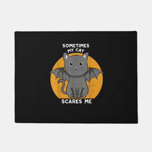 Grappig Cat Kitten Halloween ontwerp voor Crazy Ca Deurmat (Voorkant)