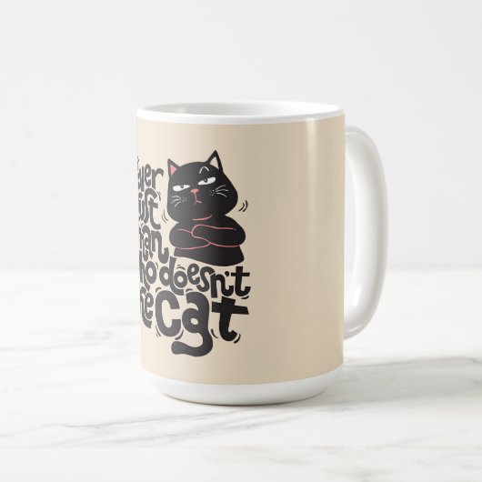 Grappig Cat Lover Quote Design Koffiemok (Voorkant rechts)