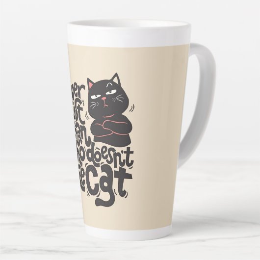 Grappig Cat Lover Quote Design Latte Mok (Rechterhoek)