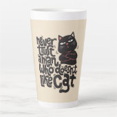 Grappig Cat Lover Quote Design Latte Mok (Voorkant)