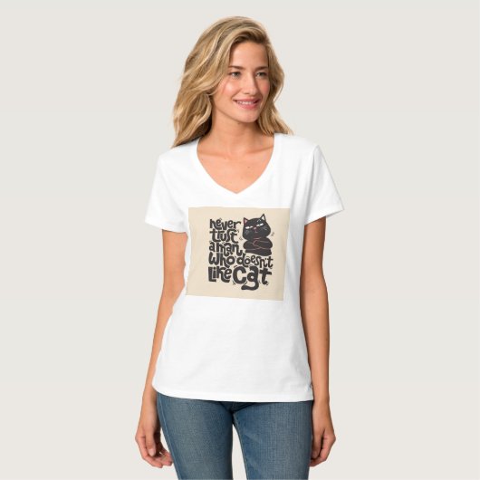 Grappig Cat Lover Quote Design T-shirt (Voorkant volledig)