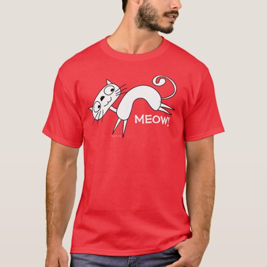 Grappig Cat Meow T-shirt 9 (Voorkant)
