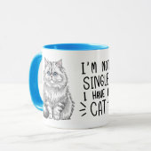 Grappig Cat Mom Gift - Single Life & Dating Humor Mok (Voorkant links)