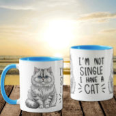 Grappig Cat Mom Gift - Single Life & Dating Humor Mok