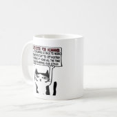 Grappig Cat Quarantine Gift. Knop voor vergrendeli Koffiemok (Voorkant links)