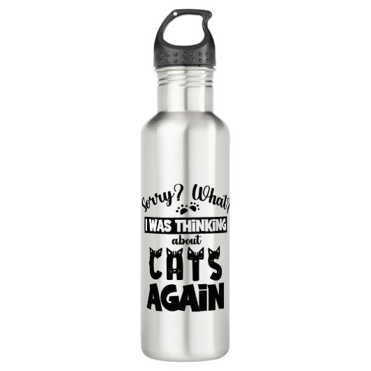 Grappig Cat Quote Ontwerp Waterfles (Voorkant)