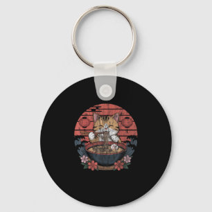 Grappig Cat Ramen Graphic T-shirt Japans Kawaii An Sleutelhanger