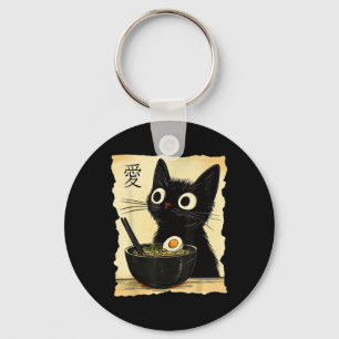 Grappig Cat Ramen Graphic T-shirt Japans Kawaii An Sleutelhanger