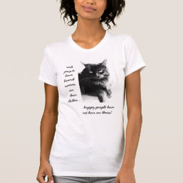 Grappig Cat Shirt, gelukkige mensen draag kattenha T-shirt