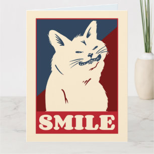 GRAPPIG CAT SMILE VERJAARDAG WENSKAART KAART