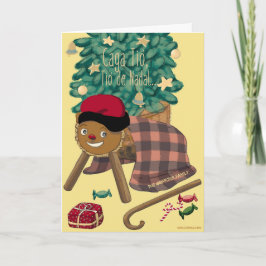 Grappig Catalaans karakter Caga-Tió. Aanpasbaar Feestdagen Kaart