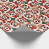 Grappig Cavalier King Kerstpatroon Cadeaupapier (Hoek)