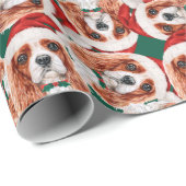 Grappig Cavalier King Kerstpatroon Cadeaupapier (Rol Hoek)