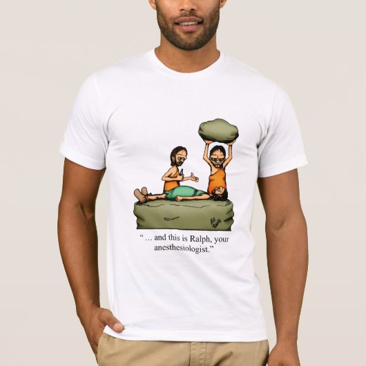 Grappig Caveman Anesthesioloog Cartoon T-Shirt! T-shirt (Voorkant)