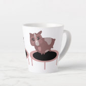 Grappig Cavia Gym Fitness Design Latte Mok (Rechterhoek)
