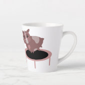 Grappig Cavia Gym Fitness Design Latte Mok (Rechts)
