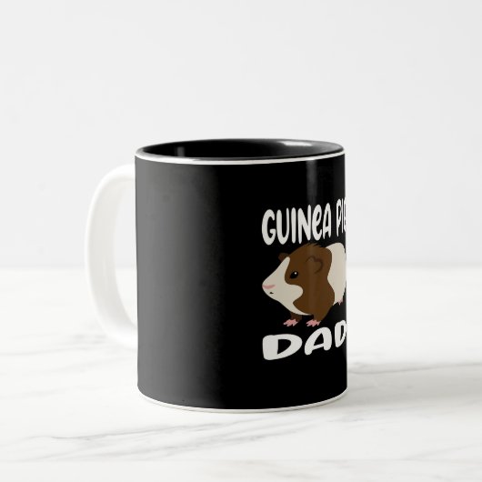 Grappig cavia pap | Schattige huisdier | Cool Pet  Tweekleurige Koffiemok (Voorkant links)