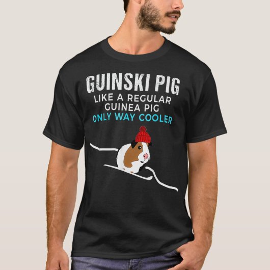 Grappig cavia skiër cavia tshirt cadeau (Voorkant)