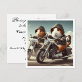 Grappig cavia uitnodiging, cavia diner kaart (Voorkant / Achterkant)