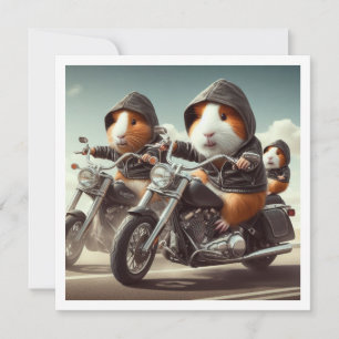 Grappig cavia uitnodiging, cavia diner kaart