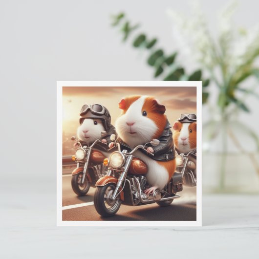 Grappig cavia uitnodiging, cavia verjaardag kaart (Staand voorkant)