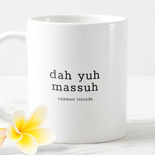 Grappig Caymaniaans dialect Dah Yuh Massuh Koffiemok