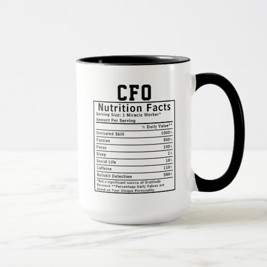 Grappig CFO voedingsfeiten cadeau voor Chief Finan Mok (Rechts)