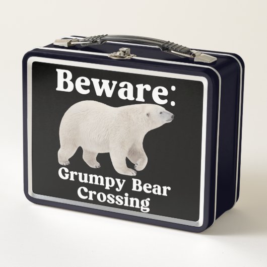 Grappig Chagrijnig Beer Overstekend Wegbord Ontwer (Voorkant)