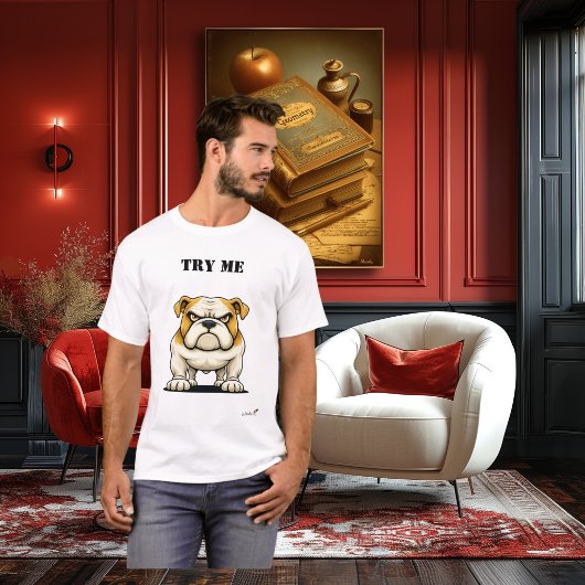 Grappig Chagrijnig Bulldog T-Shirt
