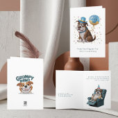 Grappig chagrijnig hondje vaderdag Kaart