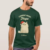 Grappig Chagrijnig Kat Kerst T-Shirt – Aangepaste  (Voorkant)