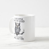 Grappig chagrijnig uil Gezegde Koffiemok (Voorkant links)