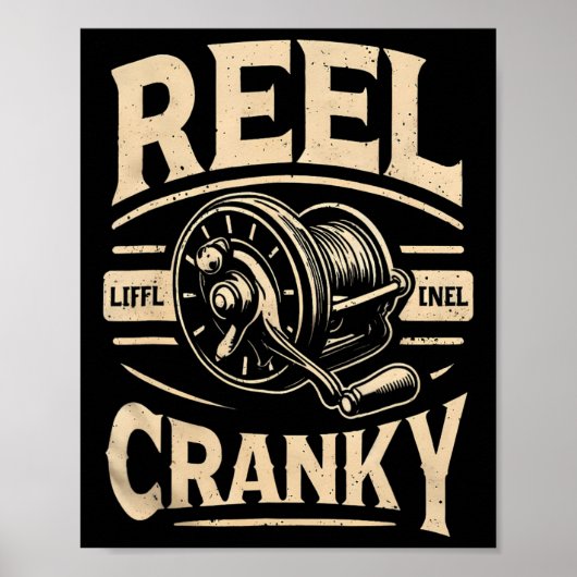 Grappig Chagrijnig Visrollenshirt Humor Visser Poster (Voorkant)
