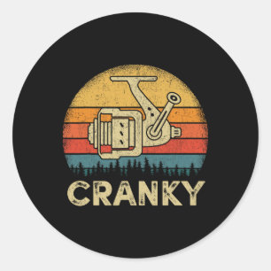 Grappig Chagrijnig Visrollenshirt Humor Visser Ronde Sticker